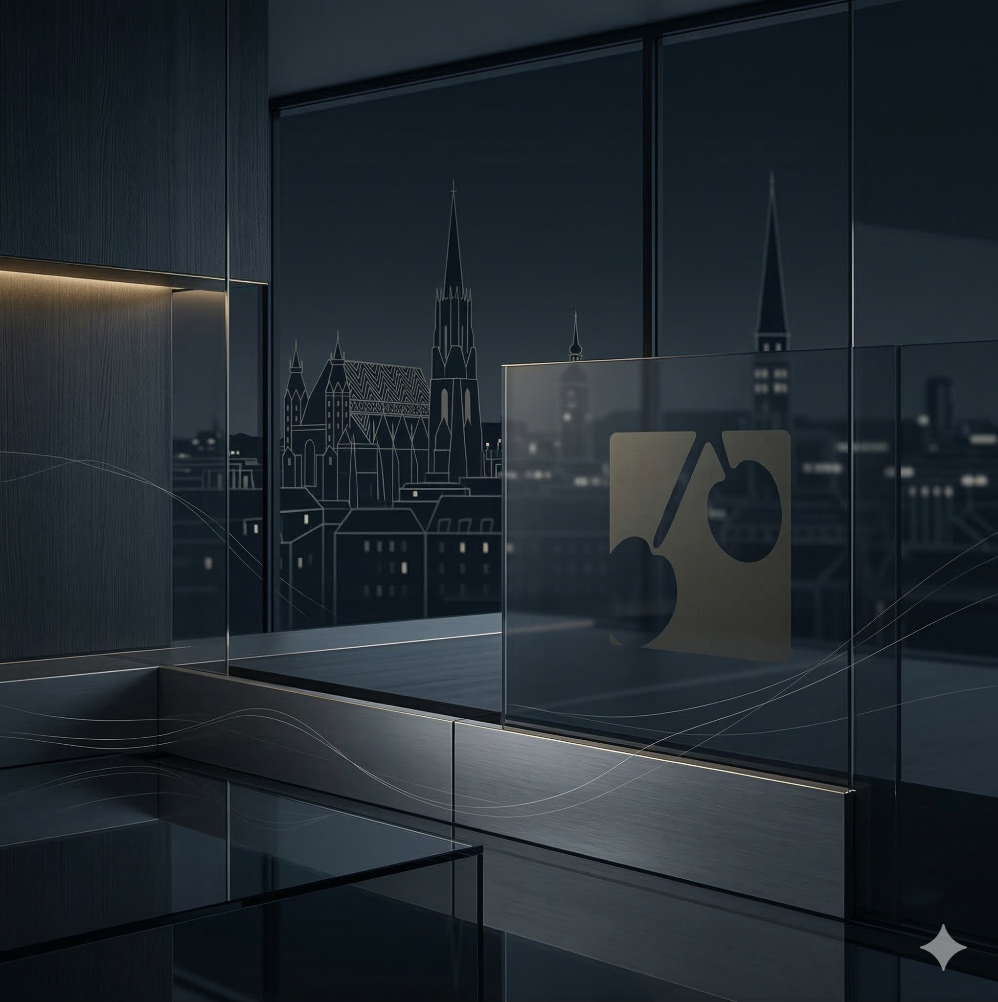 Elegante nächtliche Stadtansicht